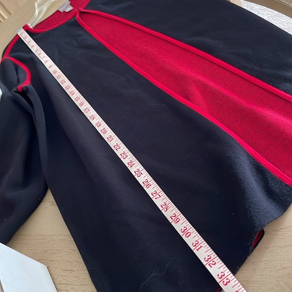 Chico's Annalise Trim Black Red Long Cardigan Sweater coat coatigan XL 3 - Picture 9 of 10